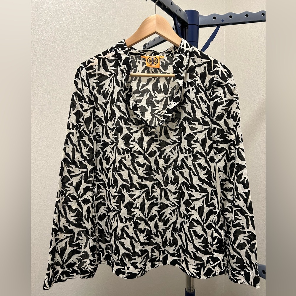 Tory Burch Monkey Sloth Blouse Tunic Size 0 XS EUC